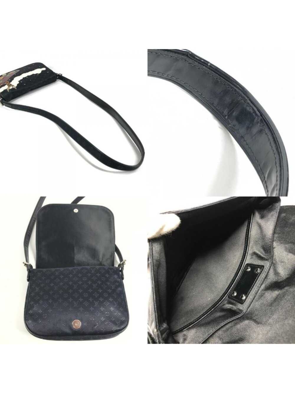 Louis Vuitton Shoulder Bag Comte de Fe Musette Satin Canvas Black - Picture 7 of 9